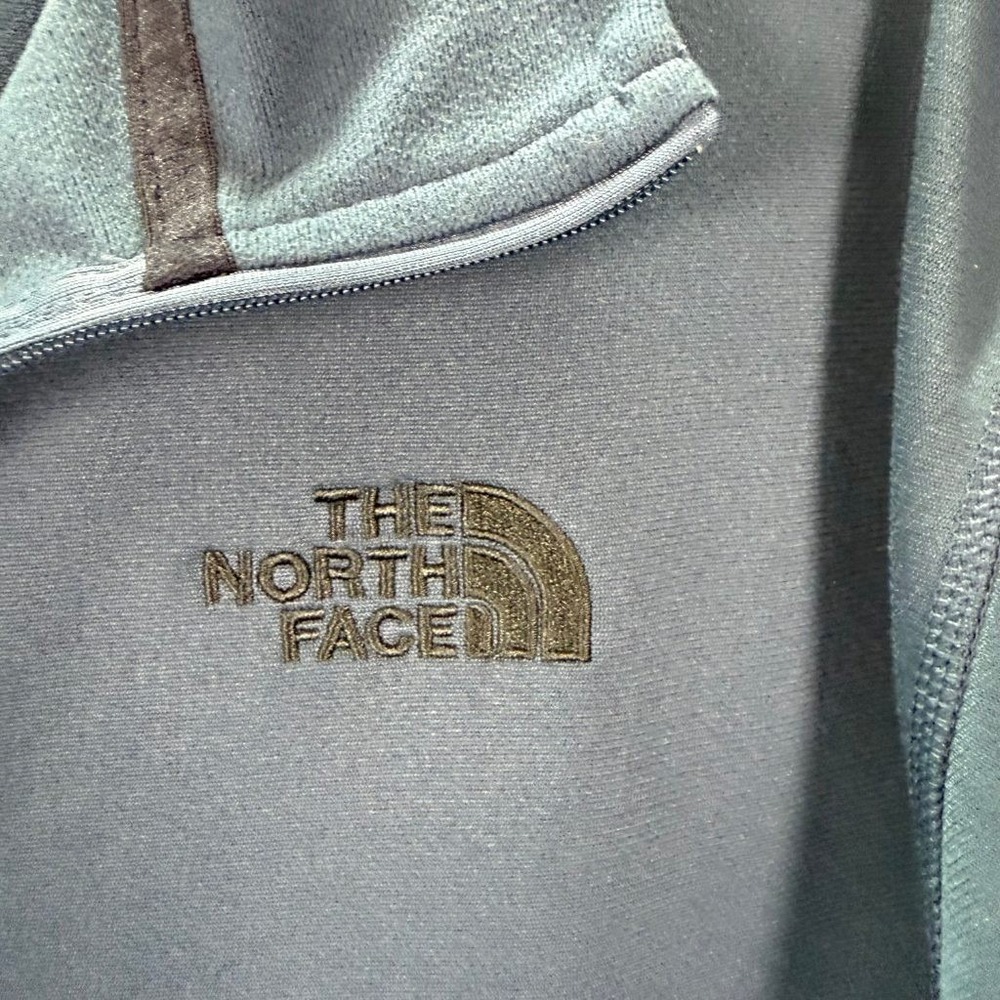 The North Face Mens XL Blue 1/4 Zip Fleece Pullover Athletic Long Sleeve Jacket - Picture 3 of 8